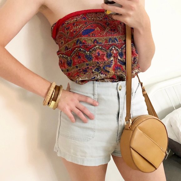 Vintage Tops - Vintage 100% Silk Boho Animal Print Scarf / Top